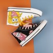 画像2: 23 Men's Unisex Sponge Bob ＆ Patrick high-top lace-up sneakers basketball shoes  スポンジボブ  パトリック ハイカット キャンバス レースアップ スニーカー バスケットシューズ (2)