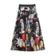 画像2: Women's Mickey comic cartoon printed pleated skirt ミッキー グラフィックペイント ロング丈 膝丈プリーツスカート (2)