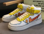 画像1:  Unisex Mens  high cut leather new collar sneakers ユニセックス メンズハイカットレザーニューカラー レースアップ スニーカー (1)