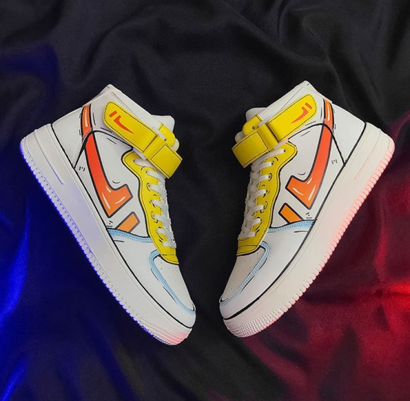 画像6:  Unisex Mens  high cut leather new collar sneakers ユニセックス メンズハイカットレザーニューカラー レースアップ スニーカー (6)