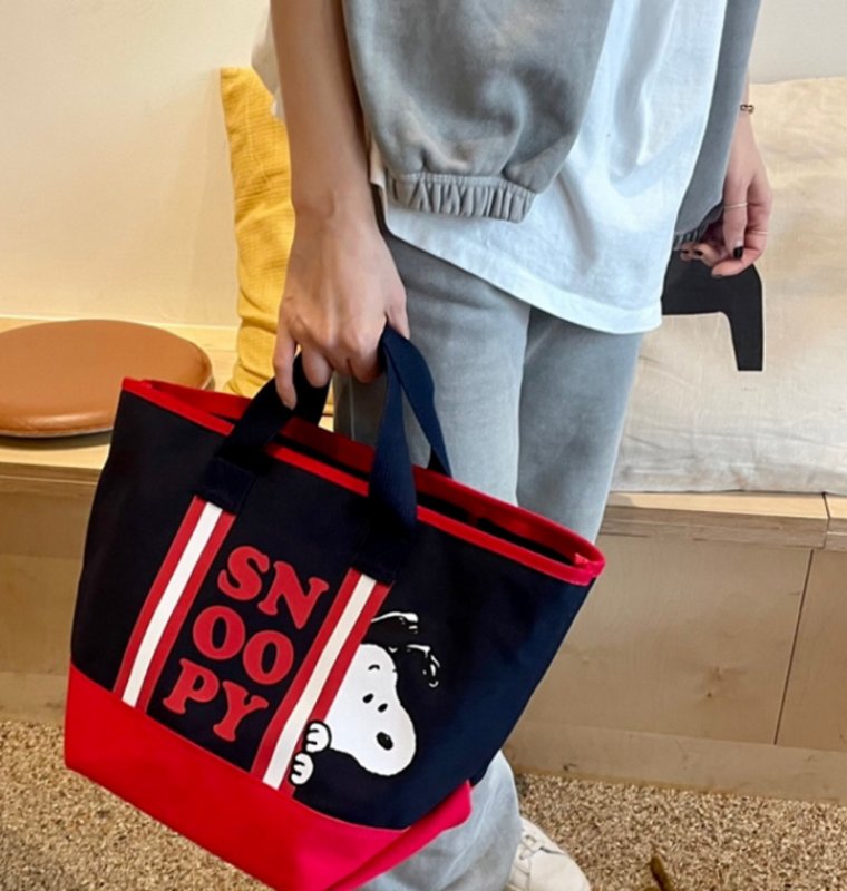 画像5: Snoopy cartoon cute canvas large-capacity messenger tote Shoulder handbag スヌーピーラージサイズキャンバスショルダートートバッグ ショッピングエコバッグ (5)
