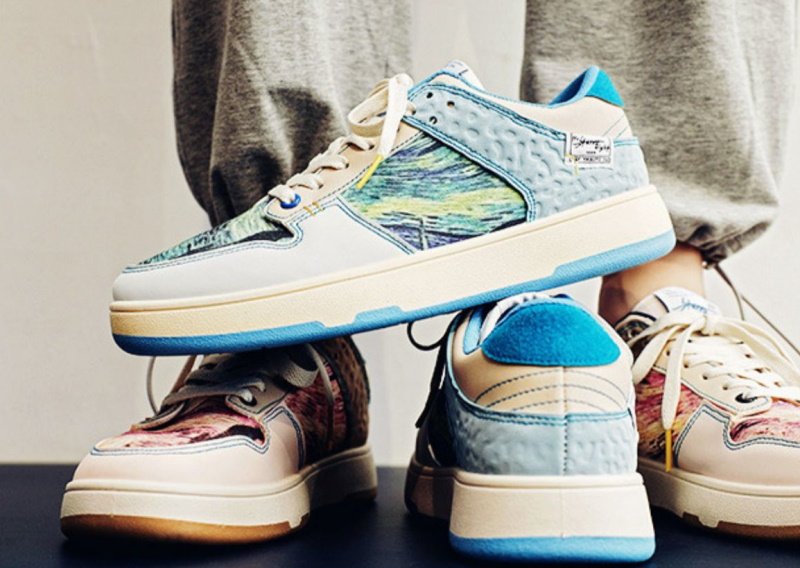 画像3:  Unisex Mens Landscape paintingprint sneakers ユニセックス メンズ風景画プリント レースアップ スニーカー (3)