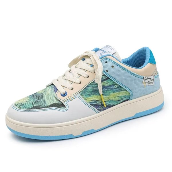 画像1:  Unisex Mens Landscape paintingprint sneakers ユニセックス メンズ風景画プリント レースアップ スニーカー (1)