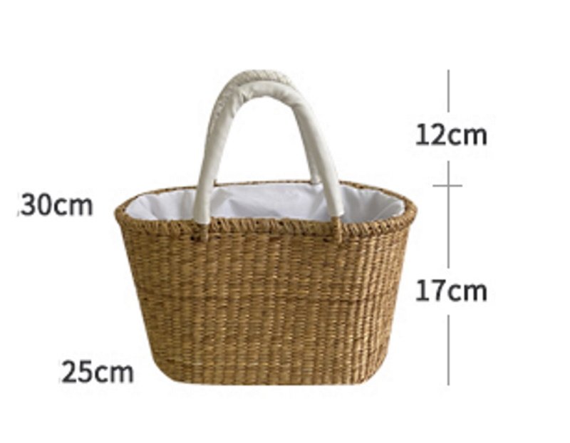 画像7: French rattan basket tote bag  Straw woven bag  フレンチスタイル籠かごトートバッグバスケットバッグ (7)