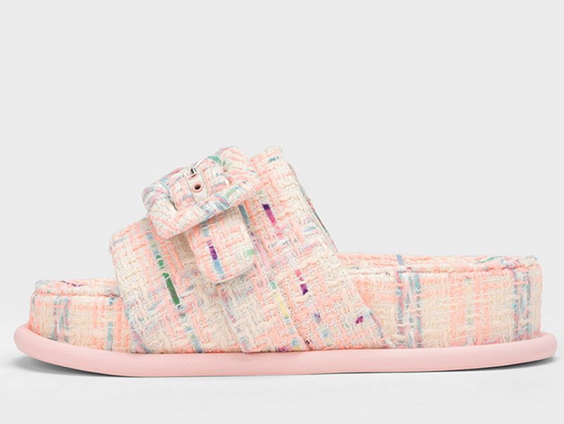 画像6: tweed sandals sandals slippers  ツイードベルト付きフラットサンダル  (6)