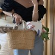 画像2: French rattan basket tote bag  Straw woven bag 　フレンチスタイル籠かごトートバッグバスケットバッグ (2)