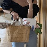 画像2: French rattan basket tote bag  Straw woven bag 　フレンチスタイル籠かごトートバッグバスケットバッグ (2)
