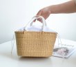 画像8: French rattan basket tote bag  Straw woven bag 　フレンチスタイル籠かごトートバッグバスケットバッグ (8)