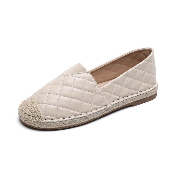 画像1: women's quilted flat espadrilles shoes Pumps　キルティングフラットエスパドリーユパンプス　 (1)