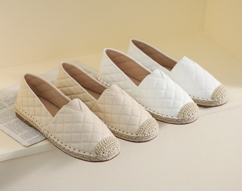 画像7: women's quilted flat espadrilles shoes Pumps　キルティングフラットエスパドリーユパンプス　 (7)