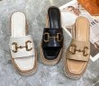 画像4: Sponge cake square toe metal buckle genuine leather wedge  sandals slippers  スポンジケーキスクエアトゥメタルバックルレザーウェッジ厚底スリッパサンダル  (4)