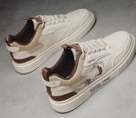 画像9:  Unisex Mens Landscape wave ukiyo-e paintingprint sneakers ユニセックス メンズ波浮世絵プリント レザーレースアップ スニーカー (9)