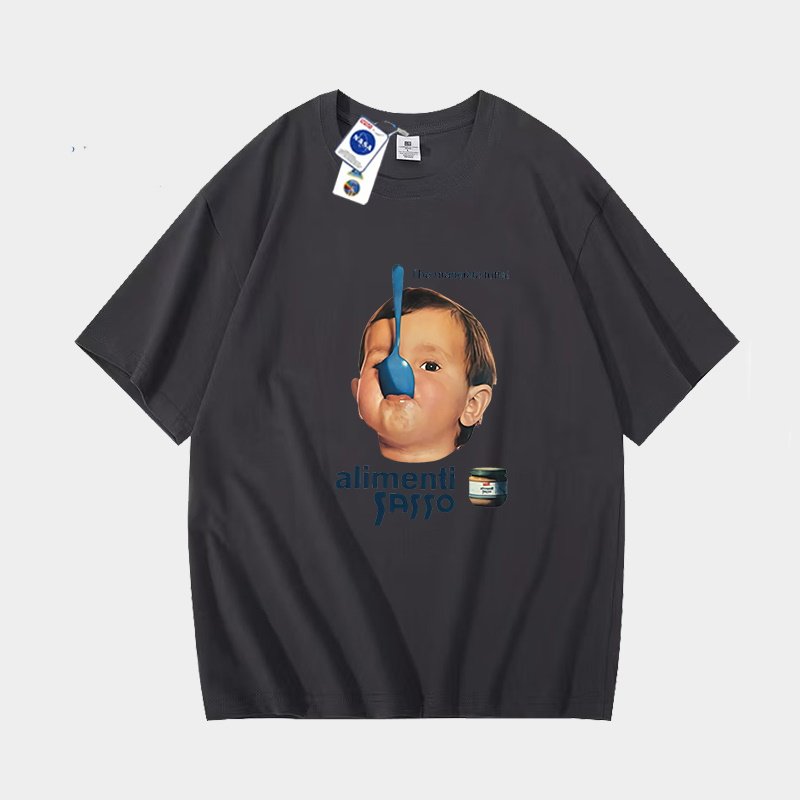 画像5: SALE セール Unisex spoon baby print round neck Half sleeveT-shirt　 ユニセックス男女兼用スプーンベビープリント半袖 Tシャツ (5)