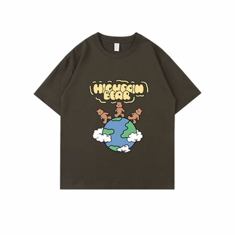 画像7: Unisex earth bear print round neck Half sleeveT-shirt  ユニセックス男女兼用アースベアプリント半袖 Tシャツ (7)