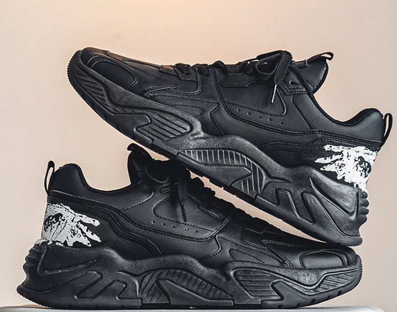 画像4:  Unisex Mens graphic paint lace-up sneakers  ユニセックス メンズバックグラフィックペイントレースアップ スニーカー (4)