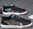 画像6:  Unisex Mens bear embroidery leather lace-up sneakers  ユニセックス メンズベア熊刺繍レザーレースアップ スニーカー (6)