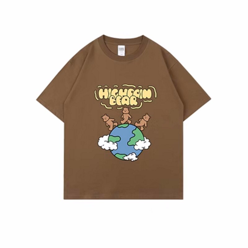 画像8: Unisex earth bear print round neck Half sleeveT-shirt  ユニセックス男女兼用アースベアプリント半袖 Tシャツ (8)