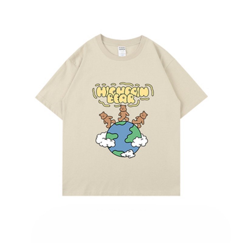 画像15: Unisex earth bear print round neck Half sleeveT-shirt  ユニセックス男女兼用アースベアプリント半袖 Tシャツ (15)
