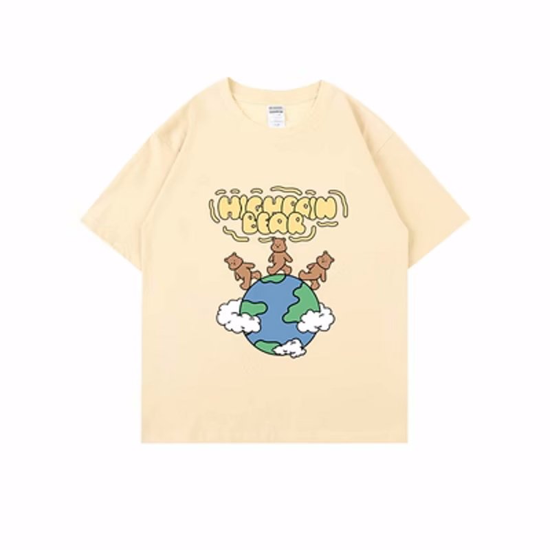 画像16: Unisex earth bear print round neck Half sleeveT-shirt  ユニセックス男女兼用アースベアプリント半袖 Tシャツ (16)