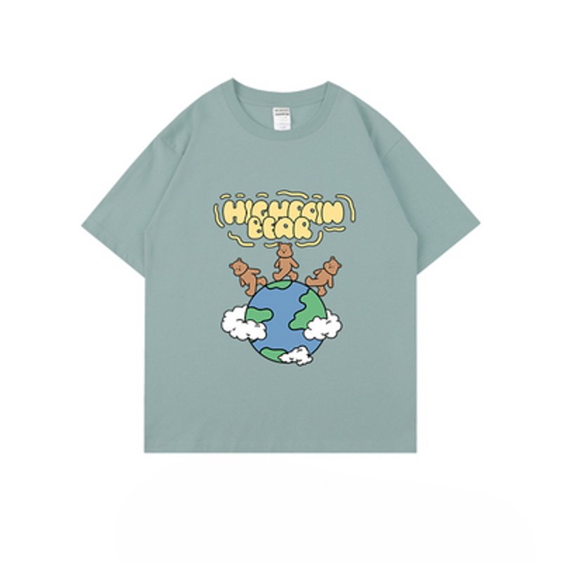 画像9: Unisex earth bear print round neck Half sleeveT-shirt  ユニセックス男女兼用アースベアプリント半袖 Tシャツ (9)