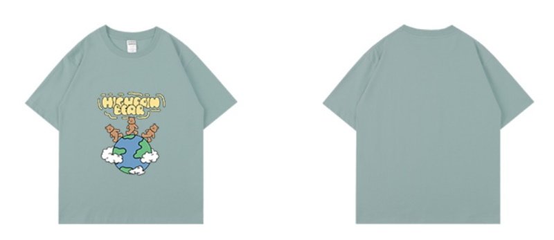 画像17: Unisex earth bear print round neck Half sleeveT-shirt  ユニセックス男女兼用アースベアプリント半袖 Tシャツ (17)