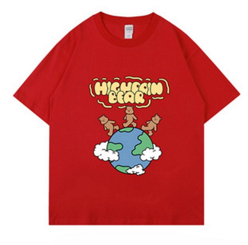 画像2: Unisex earth bear print round neck Half sleeveT-shirt  ユニセックス男女兼用アースベアプリント半袖 Tシャツ (2)