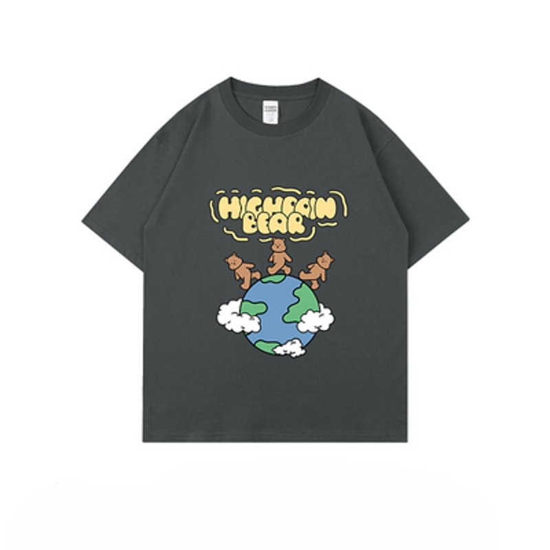 画像10: Unisex earth bear print round neck Half sleeveT-shirt  ユニセックス男女兼用アースベアプリント半袖 Tシャツ (10)