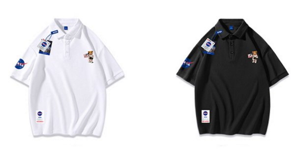画像5: SALE セール Unisex NASA x One Point Bear polo shirt Half sleeveT-shirt　 ユニセックス男女兼用ナサ×ワンポイントベア ポロシャツ (5)