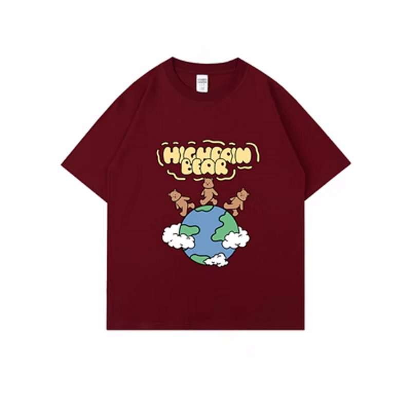 画像6: Unisex earth bear print round neck Half sleeveT-shirt  ユニセックス男女兼用アースベアプリント半袖 Tシャツ (6)