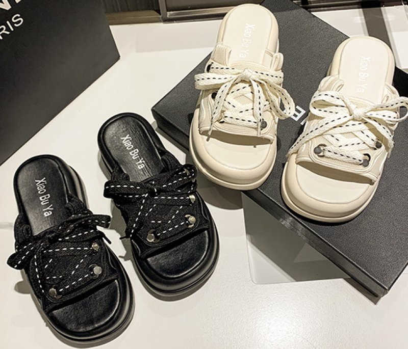 画像4: muffin thick bottom wedge  sandals slippers  マフィン厚底ウェッジプラットフォームスリッパサンダル  (4)