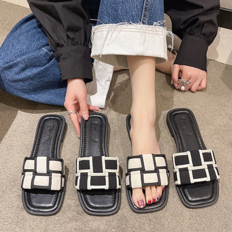 画像4: Braided flat flip-flop sandals  slippers  編み込みフラットサンダル スリッパ  (4)