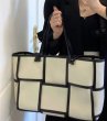 画像2: Canvas braided large capacityTote shoulder Bag Messenger bag 　ユニセックス  キャンバス編み込みトートショルダーバック ママバッグ (2)