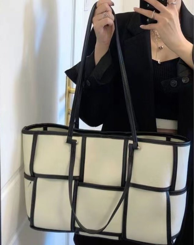 画像4: Canvas braided large capacityTote shoulder Bag Messenger bag  ユニセックス  キャンバス編み込みトートショルダーバック ママバッグ (4)