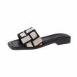 画像1: Braided flat flip-flop sandals  slippers  編み込みフラットサンダル スリッパ  (1)