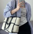 画像3: Canvas braided large capacityTote shoulder Bag Messenger bag 　ユニセックス  キャンバス編み込みトートショルダーバック ママバッグ (3)