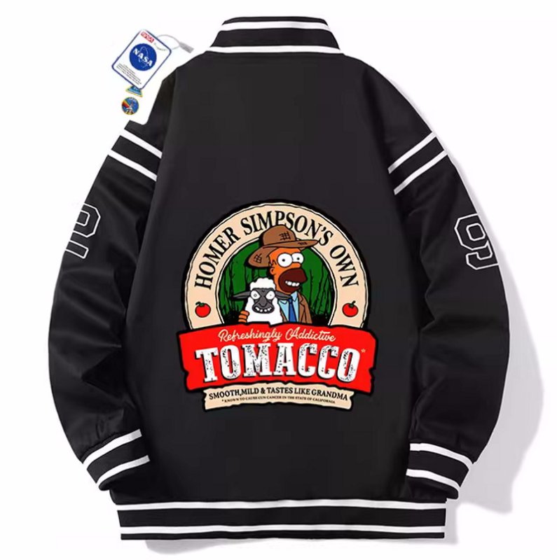画像2: NASA joint  homer simpson baseball uniform jumperBASEBALL JACKET baseball uniform jacket blouson ユニセックス 男女兼用ナサNASA×ホーマーシンプソンスタジアムジャンパー スタジャン MA-1 ボンバー ジャケット ブルゾン (2)