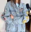 画像2: Looney Tunes Bugs Bunny Sylvester Embroidered Denim G Jean 　ルーニー・テューンズ　バックスバニーシルベスター刺繍デニムGジャンデニムジャケット (2)