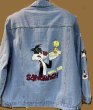 画像5: Looney Tunes Bugs Bunny Sylvester Embroidered Denim G Jean 　ルーニー・テューンズ　バックスバニーシルベスター刺繍デニムGジャンデニムジャケット (5)