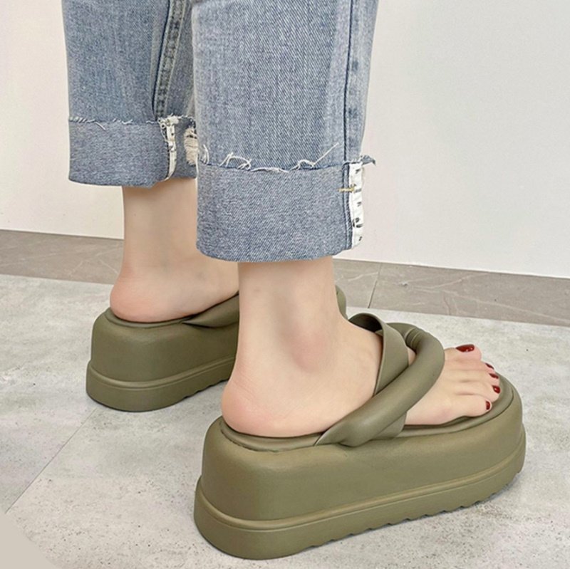 画像8: babes high-end platform thong leather sandals flip flops slippers  厚底プラットホームトングレザーサンダル フリップフロップビーチサンダル スリッパ (8)