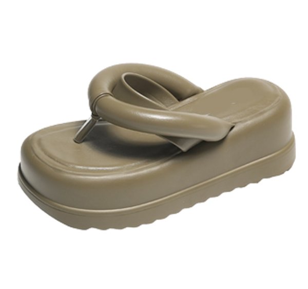 画像1: babes high-end platform thong leather sandals flip flops slippers  厚底プラットホームトングレザーサンダル フリップフロップビーチサンダル スリッパ (1)