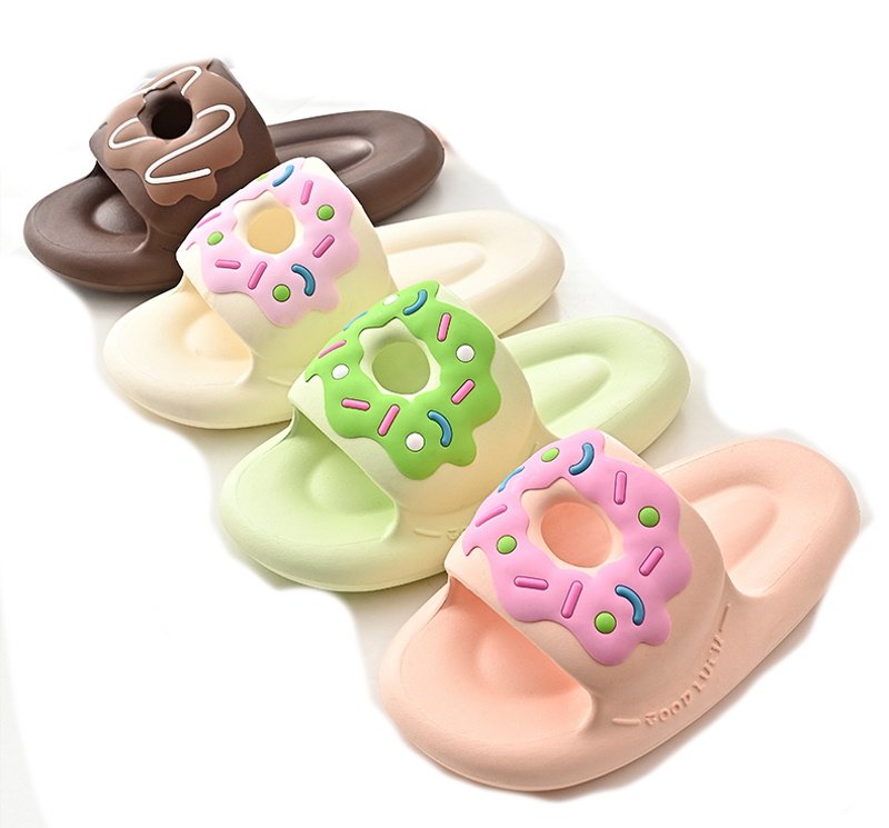 画像3: with slipper donut sandals flip flops slippers  ユニセックドーナツ付きフラットサンダル フリップフロップビーチサンダル スリッパ (3)