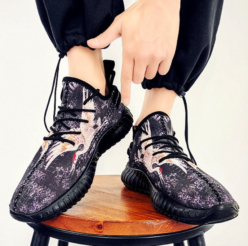 画像6: Men's Coconut style ukiyo-e wave & crane LACE-UP SNEAKERS shoes  ユニセックス男女兼用ココナッツスタイル浮世絵波&鶴レースアップ スニーカー カジュアル シューズ (6)