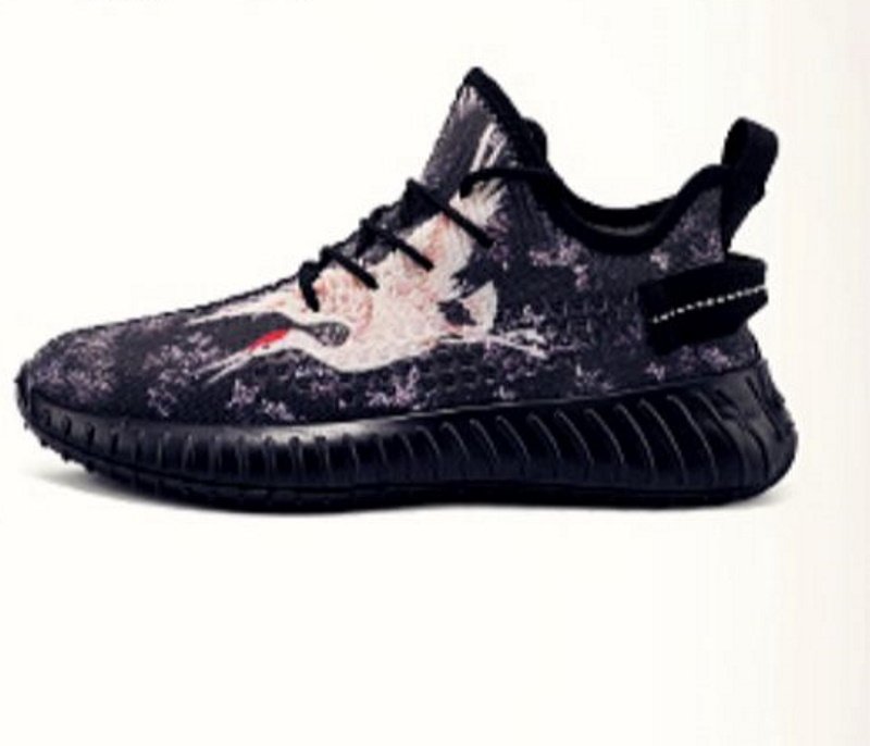 画像2: Men's Coconut style ukiyo-e wave & crane LACE-UP SNEAKERS shoes  ユニセックス男女兼用ココナッツスタイル浮世絵波&鶴レースアップ スニーカー カジュアル シューズ (2)