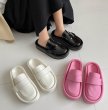 画像6: soft leather Baotou half slippers sandals flip flops slippers  厚底プラットホームレザーハーフローファーサンダル フリップフロップサンダル スリッパ (6)