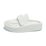 画像9: soft leather Baotou half slippers sandals flip flops slippers  厚底プラットホームレザーハーフローファーサンダル フリップフロップサンダル スリッパ (9)