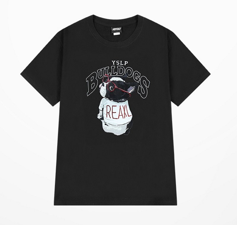 画像4: Unisex bulldog print T-shirt print round neck Half sleeveT-shirt  ユニセックス男女兼用ブルドッグプリント半袖 Tシャツ (4)