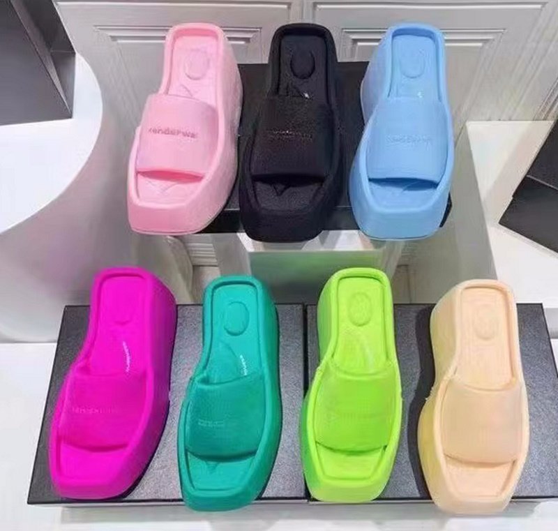 画像8: Square head slope heel platform sandal slippers  スクエアヘッドスロープヒール厚底プラットホームサンダル  スリッパ (8)