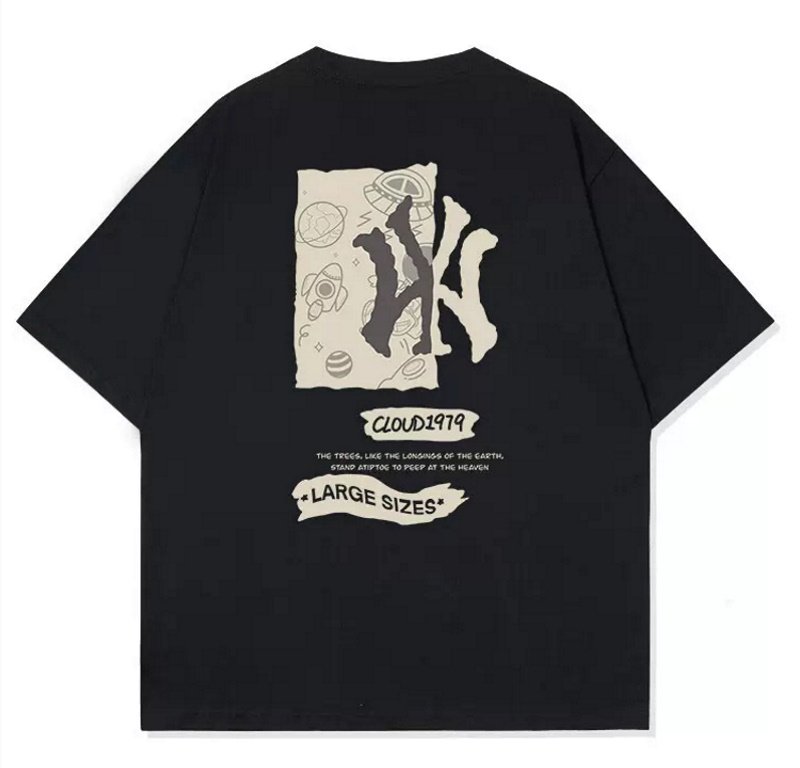 画像6: Unisex NY Space Comic  print T-shirt print round neck Half sleeveT-shirt  ユニセックス男女兼用NYニューヨークスペースコミックプリント半袖 Tシャツ (6)