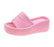 画像1: Square head slope heel platform sandal slippers  スクエアヘッドスロープヒール厚底プラットホームサンダル  スリッパ (1)