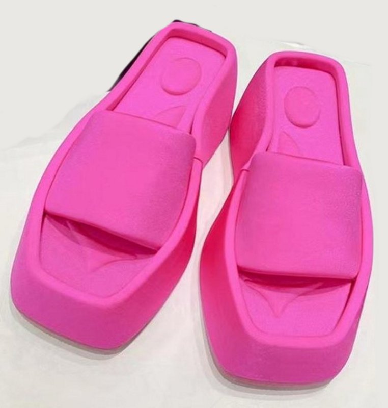 画像6: Square head slope heel platform sandal slippers  スクエアヘッドスロープヒール厚底プラットホームサンダル  スリッパ (6)